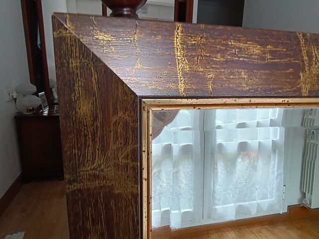 Espejo grande marrón dorado para Salón-Hall 