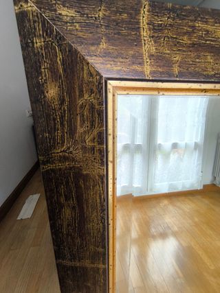 Espejo grande marrón dorado para Salón-Hall 