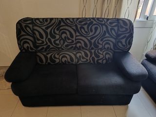 2 sofás de 2 y 3 plazas - Negro y Gris