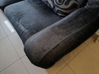 2 sofás de 2 y 3 plazas - Negro y Gris
