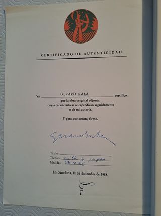 Obra original GERARD SALA (1988)