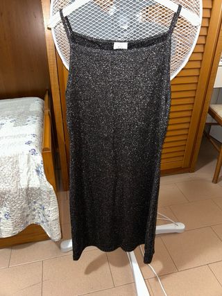 Vestito glitterato nero e argento