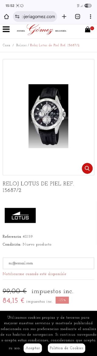Reloj Lotus 