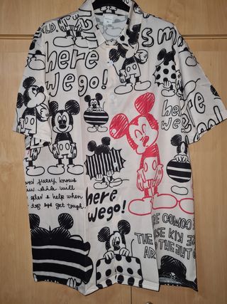 Camisa Mickey Mouse XL - Beige/Negro