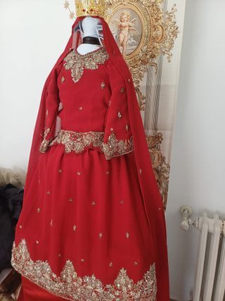 Saya y manto de sari , Virgen 70-80cm