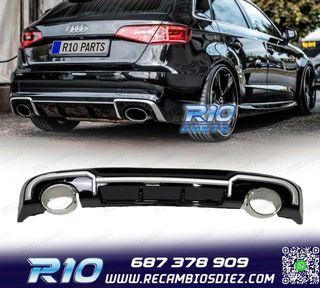 DIFUSOR AUDI A3 SPORTBACK 16- LOOK RS3 + COLAS ESCAPE