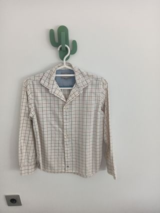 Camisa cuadros beige-marrón niño talla 12