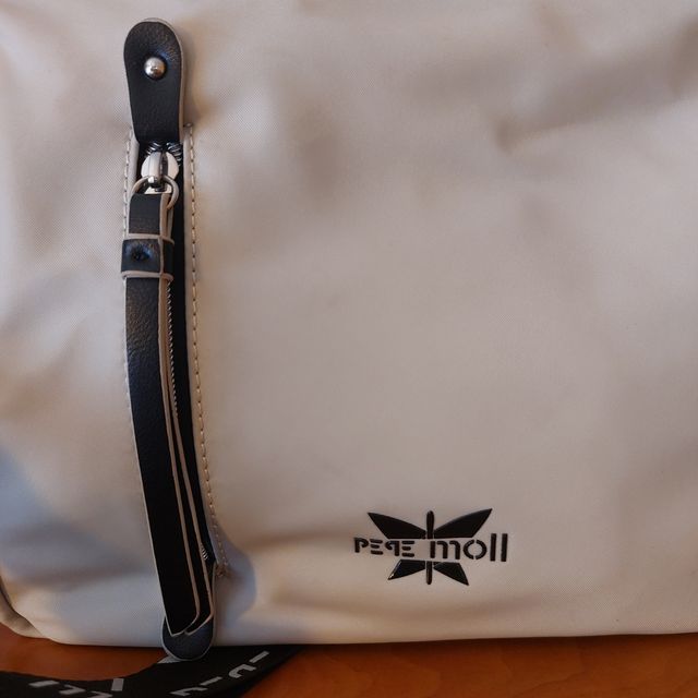 Borsa a tracolla Pepe Moll beige chiaro e nero