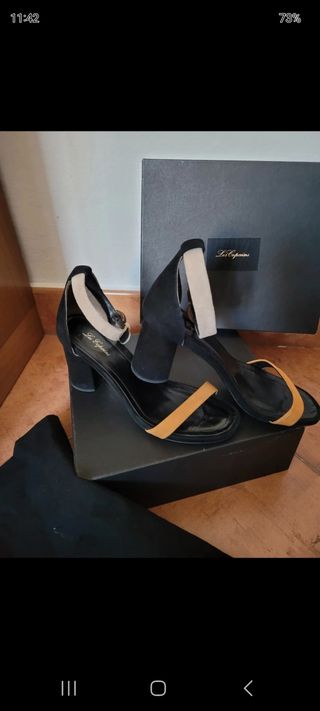 Sandali Les Copains - tacco - neri e arancioni