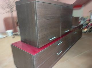 Mueble TV marrón + estantería