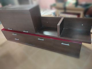 Mueble TV marrón + estantería