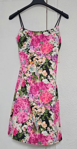 Vestido corto flores multicolor