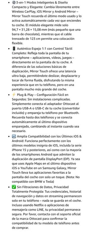 NUEVO! (130€) Ottocast 25 MirrorTouch displayport 