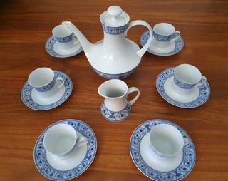 Juego completo de vajilla cafe en porcelana