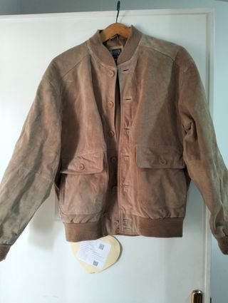 Giubbino scamosciato beige uomo