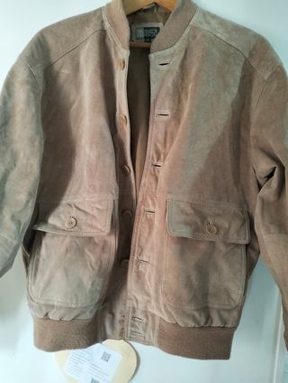 Giubbino scamosciato beige uomo