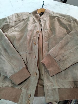 Giubbino scamosciato beige uomo