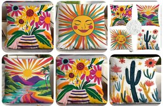 Fundas cojines multicolor - 4uds