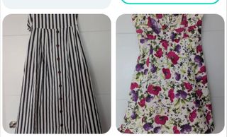 Vestido rayas Mango o Vestido Formula Joven floral