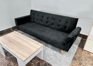 Sofá cama terciopelo negro