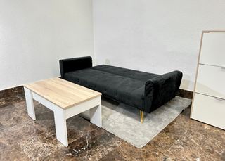 Sofá cama terciopelo negro