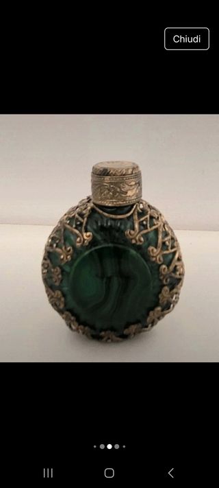 Bottiglia profumo malachite