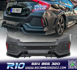 PARAGOLPES TRASERO HONDA CIVIC 16- LOOK TYPE R