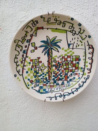 Plato decorativo vintage palmera de Mariscal
