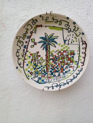 Plato decorativo vintage palmera de Mariscal
