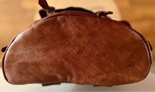 Mochila piel marrón artesanal hecha a mano nueva