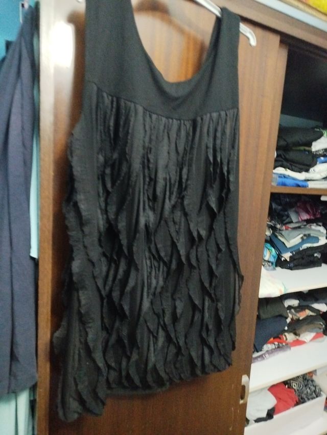 Top negro fruncido - Tirantes