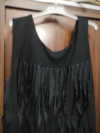 Top negro fruncido - Tirantes