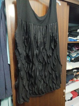 Top negro fruncido - Tirantes