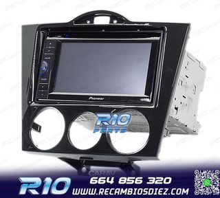 MARCO NEGRO BRILLO RADIO 2-DIN PARA MAZDA RX-8 03-08 AIRE AC