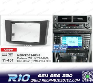 MARCO NEGRO RADIO 2-DIN PARA MERCEDES CLASE-E CLASE-CLS