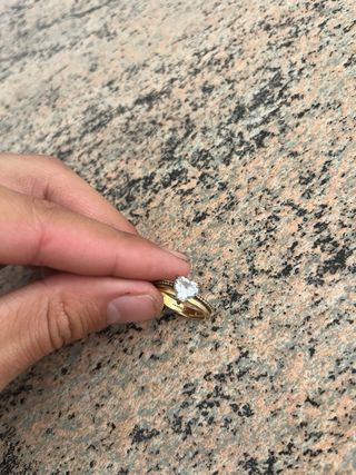 Anillo Pandora corazón oro plata