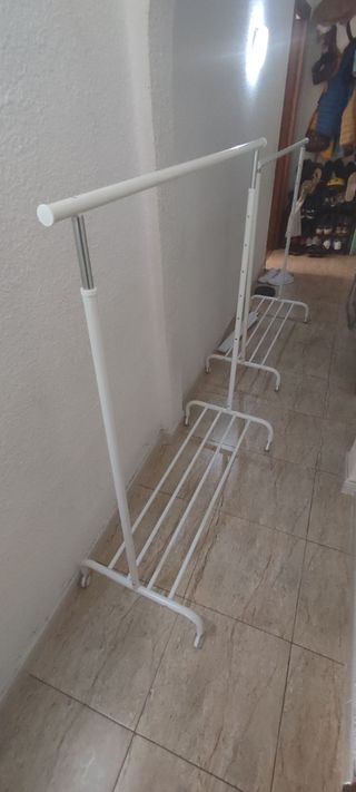 Perchero ropa metal blanco