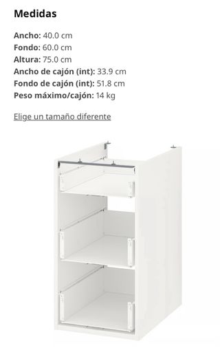 Armario bajo ENHET IKEA blanco 40x60x75