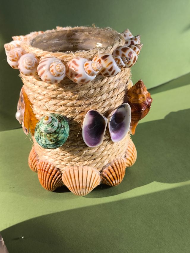 Maceta conchas marinas