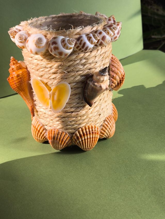 Maceta conchas marinas