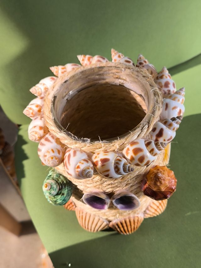 Maceta conchas marinas