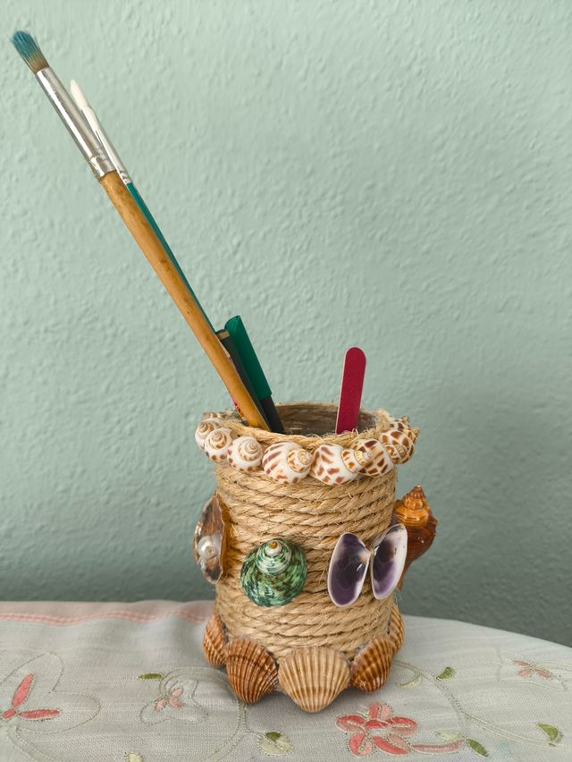 Maceta conchas marinas