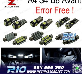 KIT 20 BOMBILLAS LED INTERIOR PARA AUDI A4 S4 B8 QUATTRO AVA