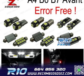 KIT 23 BOMBILLAS LED INTERIOR AUDI A4 S4 RS4 B6 B7 QUATTRO A