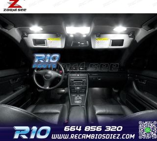 KIT 23 BOMBILLAS LED INTERIOR AUDI A4 S4 RS4 B6 B7 QUATTRO A
