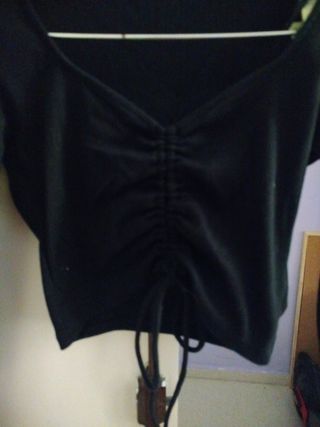 Top Zara negro manga larga