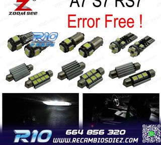 KIT 16 BOMBILLAS LED INTERIOR PARA AUDI A7 S7 RS7 C7 QUATTRO