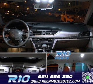 KIT 16 BOMBILLAS LED INTERIOR PARA AUDI A6 S6 RS6 C7 SEDAN 1