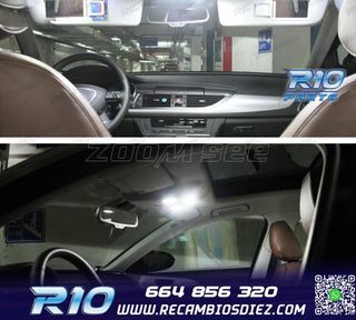 KIT 16 BOMBILLAS LED INTERIOR PARA AUDI A6 S6 RS6 C7 SEDAN 1