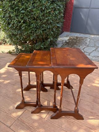 Juego 3 mesas nido madera